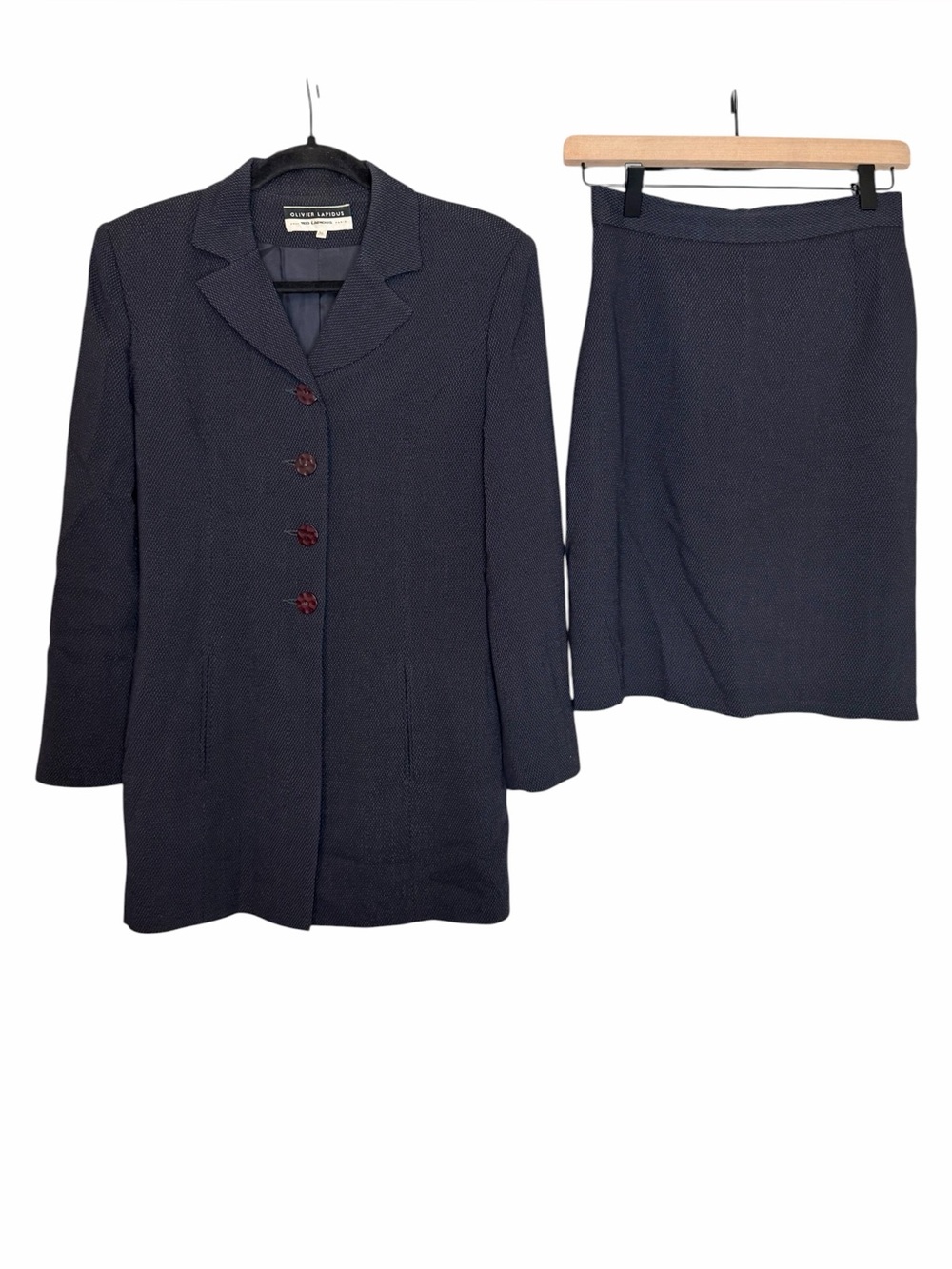 VTG 90s Olivier Lapidus pour Ted Lapidus Paris Wool Skirt Suit - EU 36/38